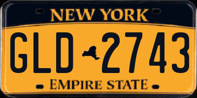 NY license plate GLD2743