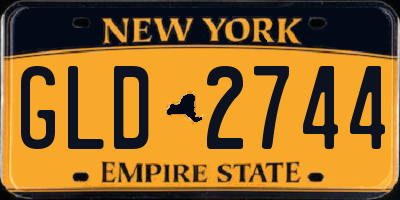 NY license plate GLD2744