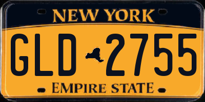 NY license plate GLD2755