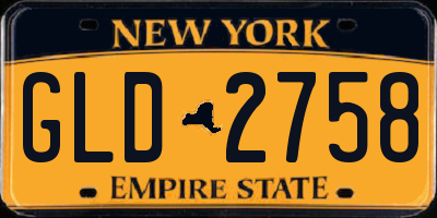 NY license plate GLD2758