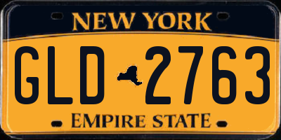 NY license plate GLD2763