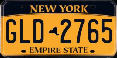 NY license plate GLD2765