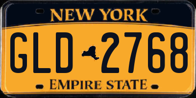 NY license plate GLD2768