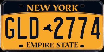NY license plate GLD2774
