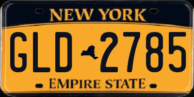 NY license plate GLD2785