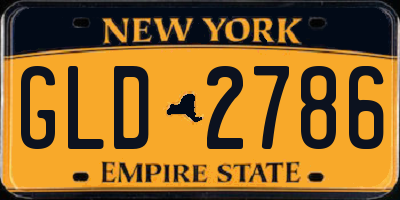 NY license plate GLD2786