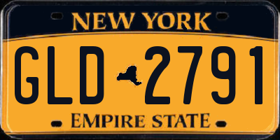NY license plate GLD2791