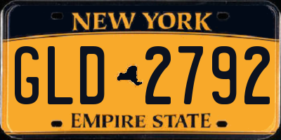 NY license plate GLD2792