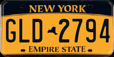 NY license plate GLD2794