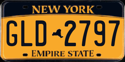 NY license plate GLD2797