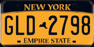 NY license plate GLD2798