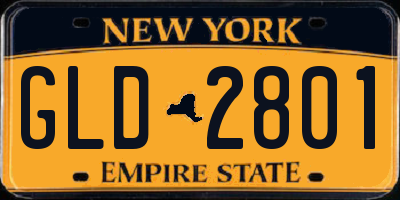NY license plate GLD2801