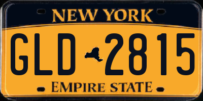 NY license plate GLD2815