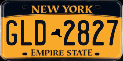 NY license plate GLD2827