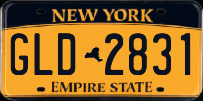 NY license plate GLD2831