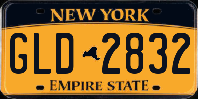 NY license plate GLD2832