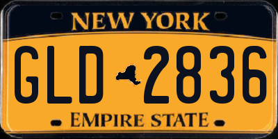 NY license plate GLD2836