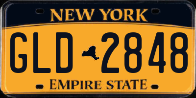 NY license plate GLD2848