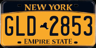 NY license plate GLD2853