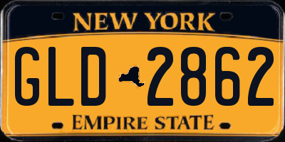 NY license plate GLD2862