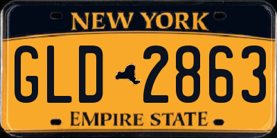 NY license plate GLD2863
