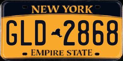 NY license plate GLD2868