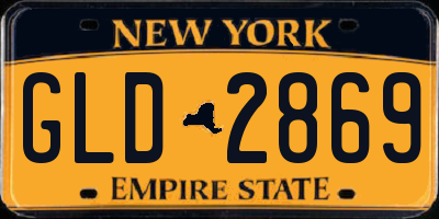 NY license plate GLD2869