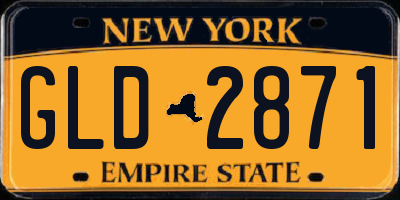 NY license plate GLD2871