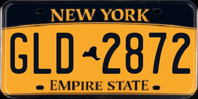 NY license plate GLD2872