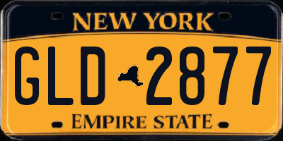 NY license plate GLD2877