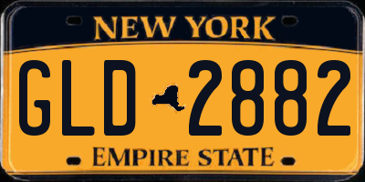 NY license plate GLD2882