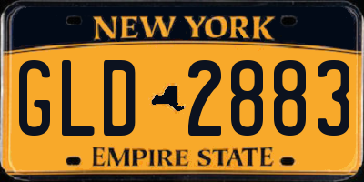 NY license plate GLD2883