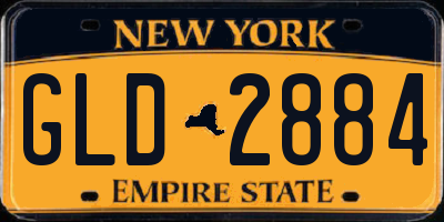 NY license plate GLD2884