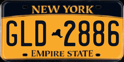 NY license plate GLD2886