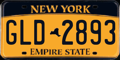 NY license plate GLD2893