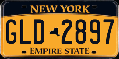 NY license plate GLD2897