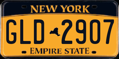 NY license plate GLD2907