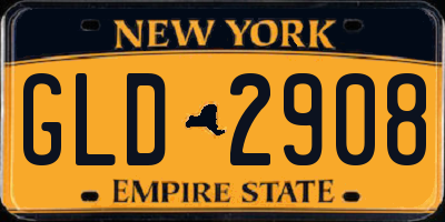 NY license plate GLD2908
