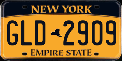 NY license plate GLD2909