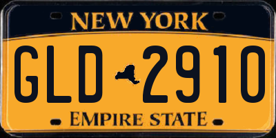 NY license plate GLD2910