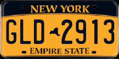 NY license plate GLD2913