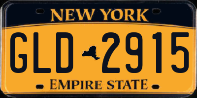 NY license plate GLD2915