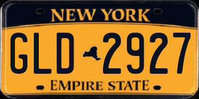 NY license plate GLD2927