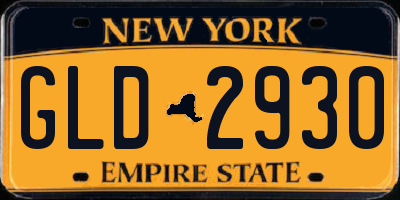 NY license plate GLD2930