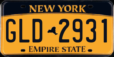 NY license plate GLD2931