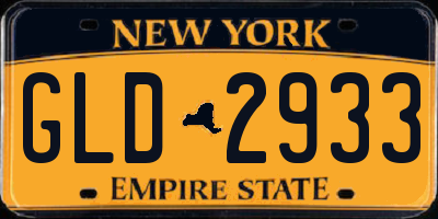 NY license plate GLD2933