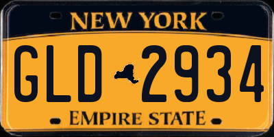 NY license plate GLD2934