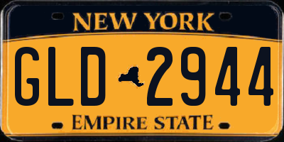 NY license plate GLD2944