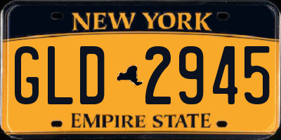 NY license plate GLD2945