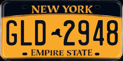 NY license plate GLD2948